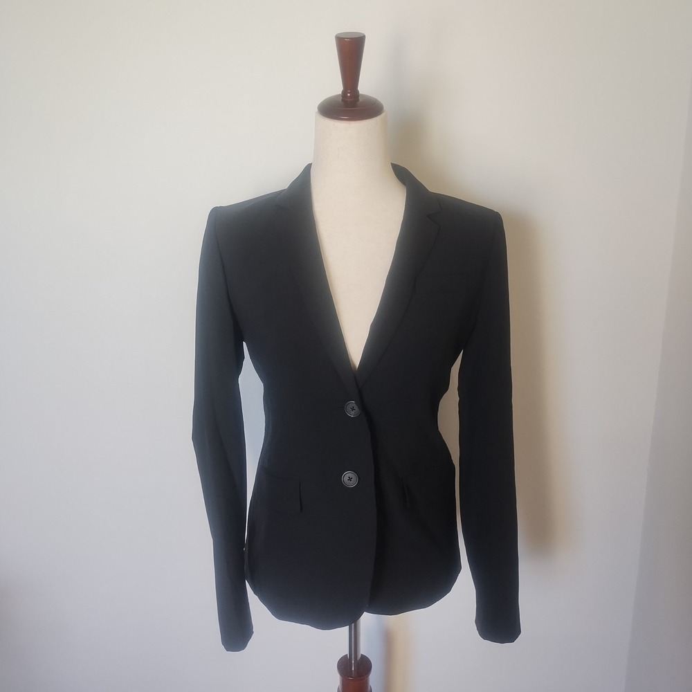 J.Crew Wool Stretch Tollegno Blazer Women's 4 Black Preppy Professional Office